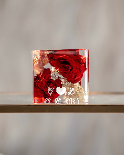 Bouquet in resina - Cubo