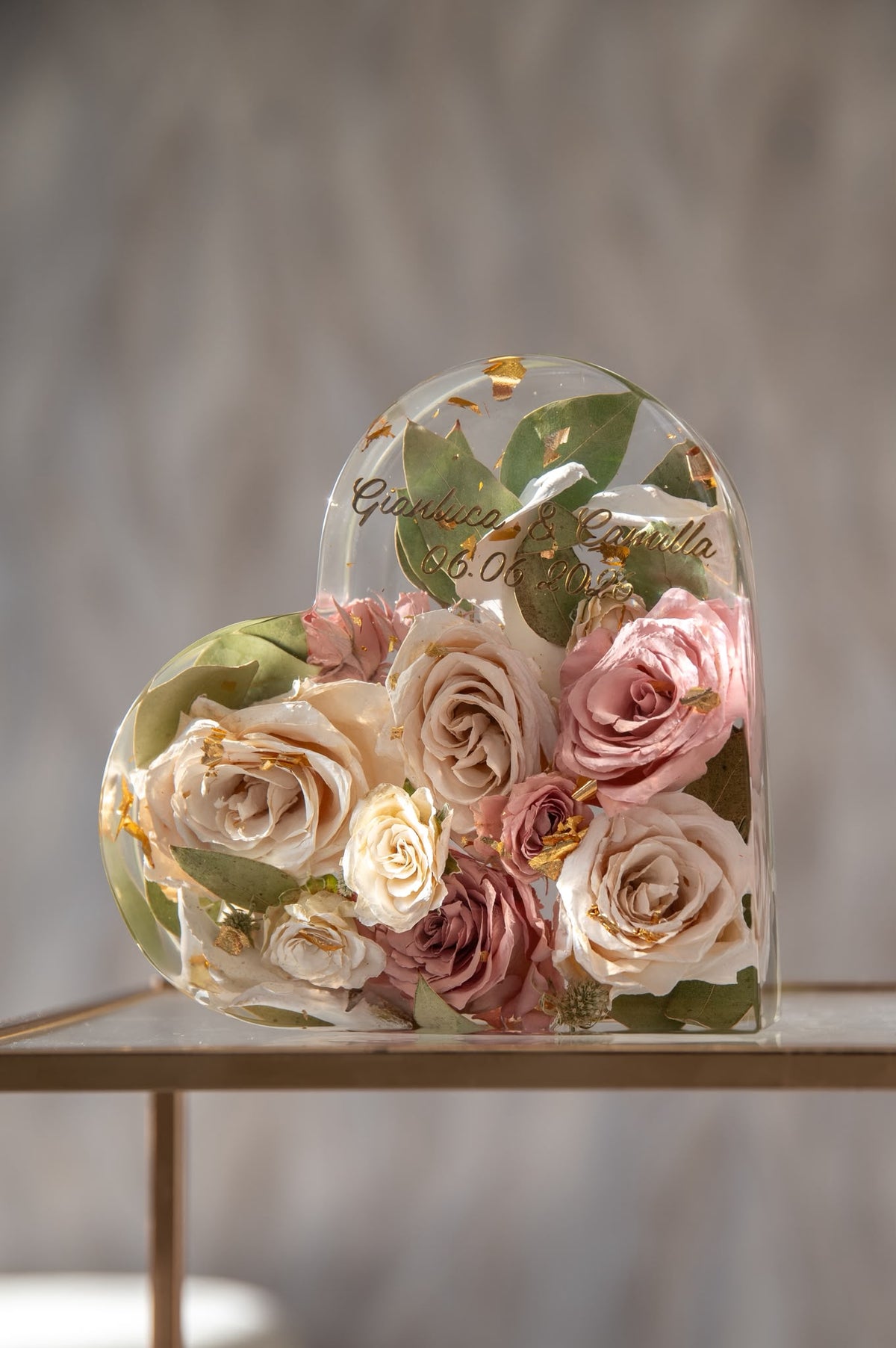 Bouquet in resina - Cuore medio