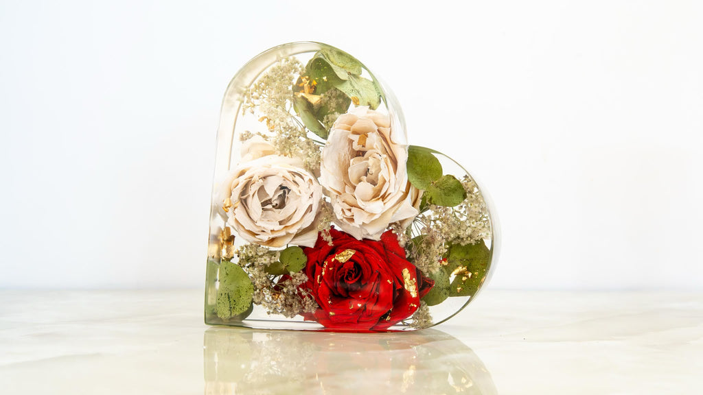Bouquet in resina - Cuore medio