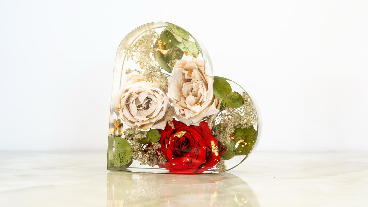 Bouquet in resina - Cuore medio