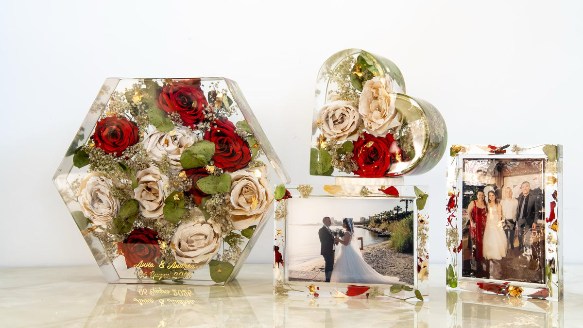Bouquet in resina - Cuore medio