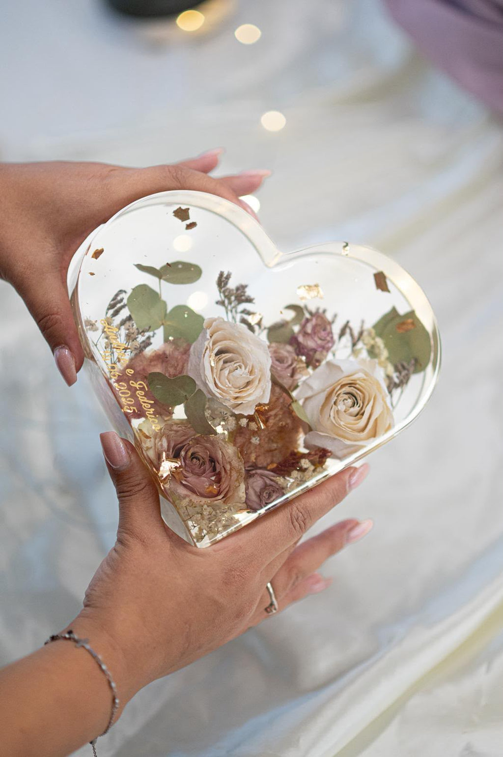 Bouquet in resina - Cuore medio