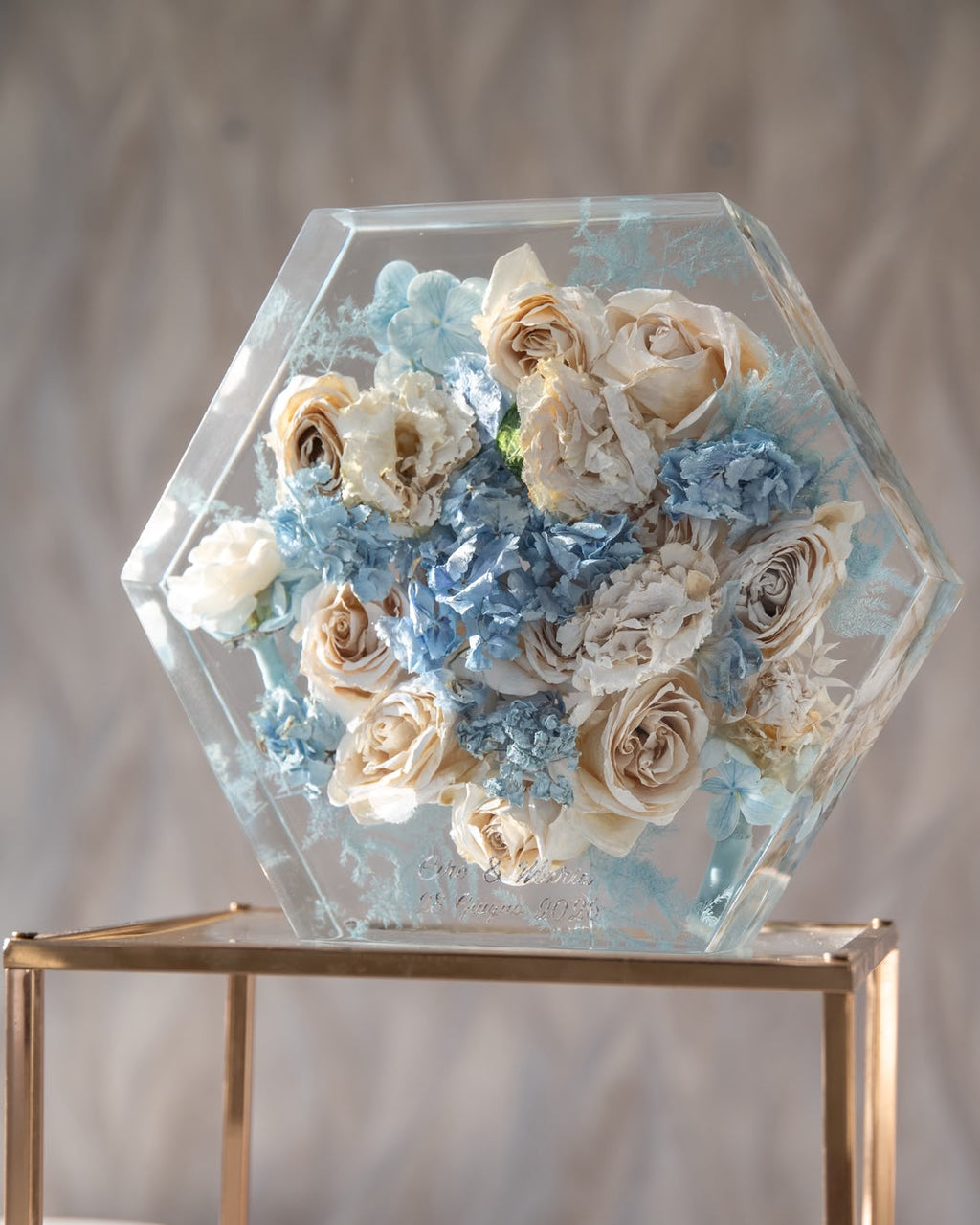 Bouquet in resina - Esagonale grande