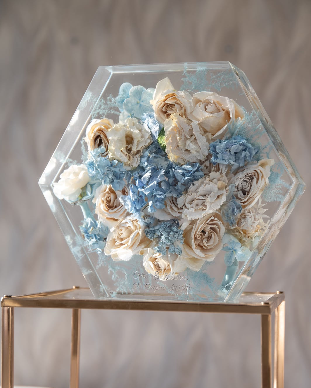 Bouquet in resina - Esagonale grande
