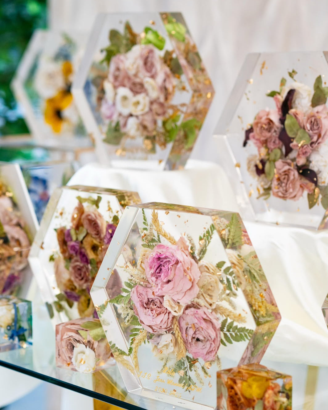 Bouquet in resina - Esagonale grande