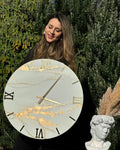 Orologio da parete in resina effetto marmo pieno